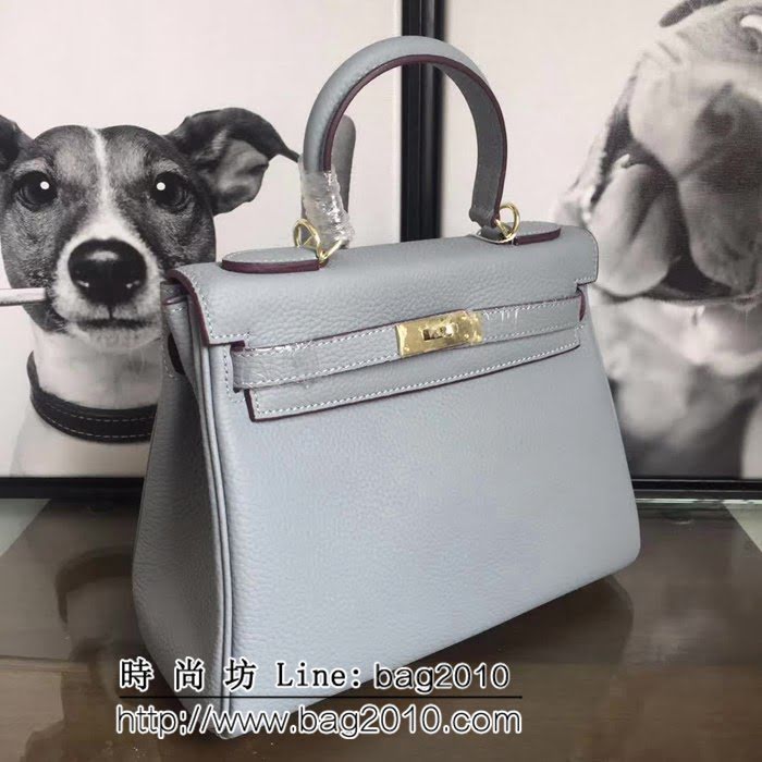愛馬仕Hermes 頭層牛皮荔枝紋凱莉包 時尚手提包 0AM1148
